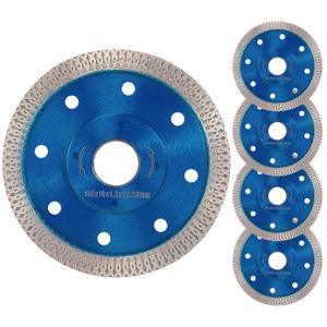 Diamond Blade, 5pcs 4 inch Super Thin Dry Wet X-Teeth 65MN Diamond Circular Saw Blades Disc for 7/8 inch Arbor Angle Grinder Cutting Tile, Concrete, Porcelain, Granite, Ceramic, Marble (Blue)