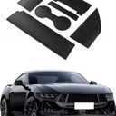 KUNGKIC for Ford Mustang 2024 2025 PU Car Non-Slip Cup Holder Insert Glove Compartment Mat Door Pocket Mats Anti Dust Interior Essentials Decoration Accessories (Black)
