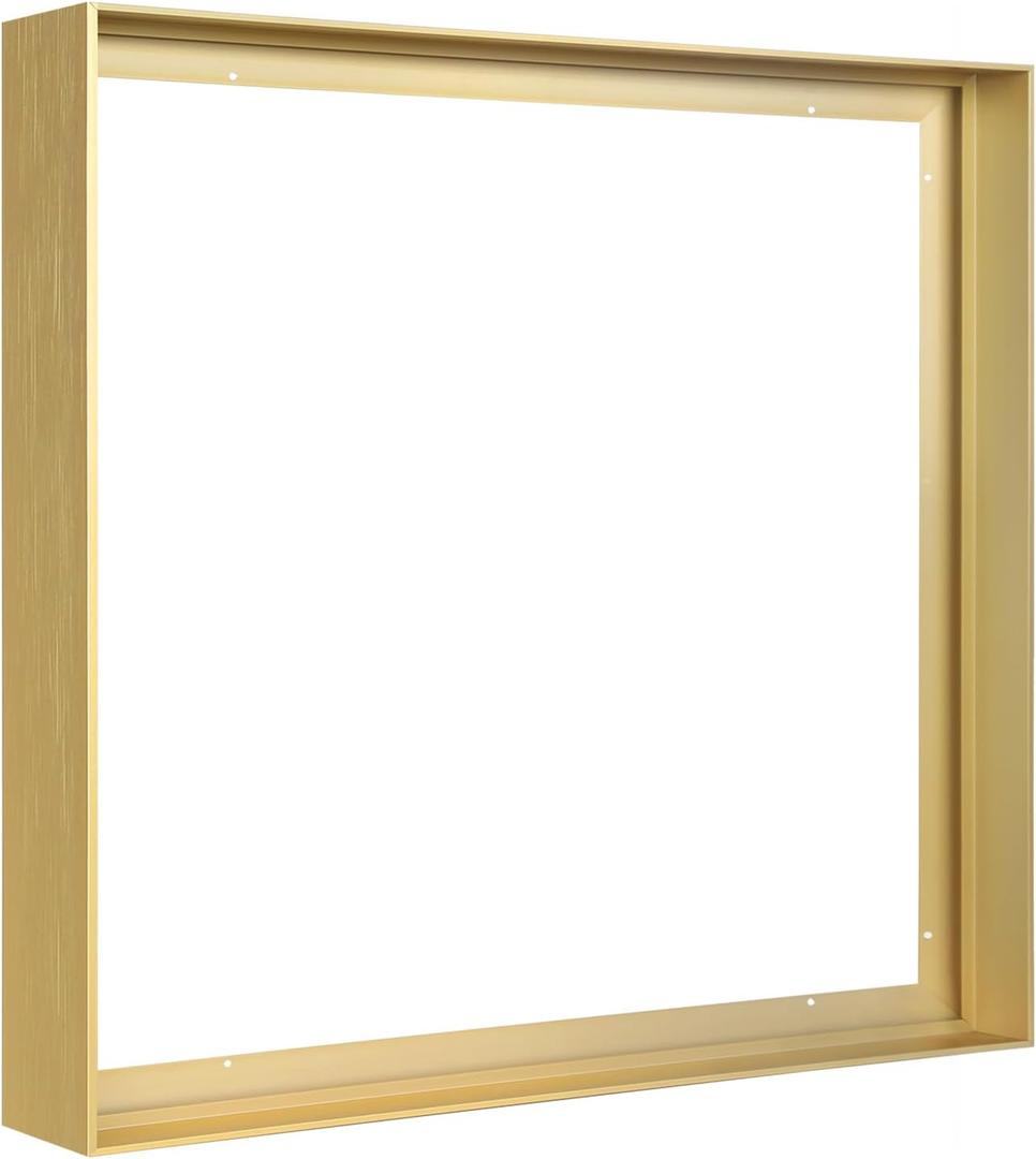 48x48 Frame for Canvas Painting, DIY Metal Canvas Floater Frame with 1.5 Deep for Oil Paintings Art Prints Artwork Landscape Portrait Living Room Wall Decor (Gold)