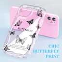 Compatible for iPhone 11 Case, Pretty Butterfly Print Three-Dimensional Wave Clear Case for Girls Women, Soft Full Package Anti-Fall Cover for iPhone 11, Shadow Dance Black