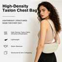 2 x Spacious Crescent Sling Bag for Women & Men, Lightweight Taslon Crossbody Shoulder Chest Bag with Adjustable Strap, Water-Resistant Casual Everyday Purse for Travel Work Shopping, Beige, 13.4 x 3 x 6 inches