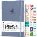 Clever Fox Compact A5 Medical Planner 12-Month  Medical Notebook, Health Diary, Wellness Journal to Track Health 12 Months (Windy Blue)