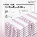 Burgundy Striped Kitchen Dish Towels (5-Pack), Quick Dry, Ultra Absorbent & Durable, 100% Cotton Multi Pin Stripe Towels for Drying Dishes, Wiping, and Daily Kitchen Cleanup