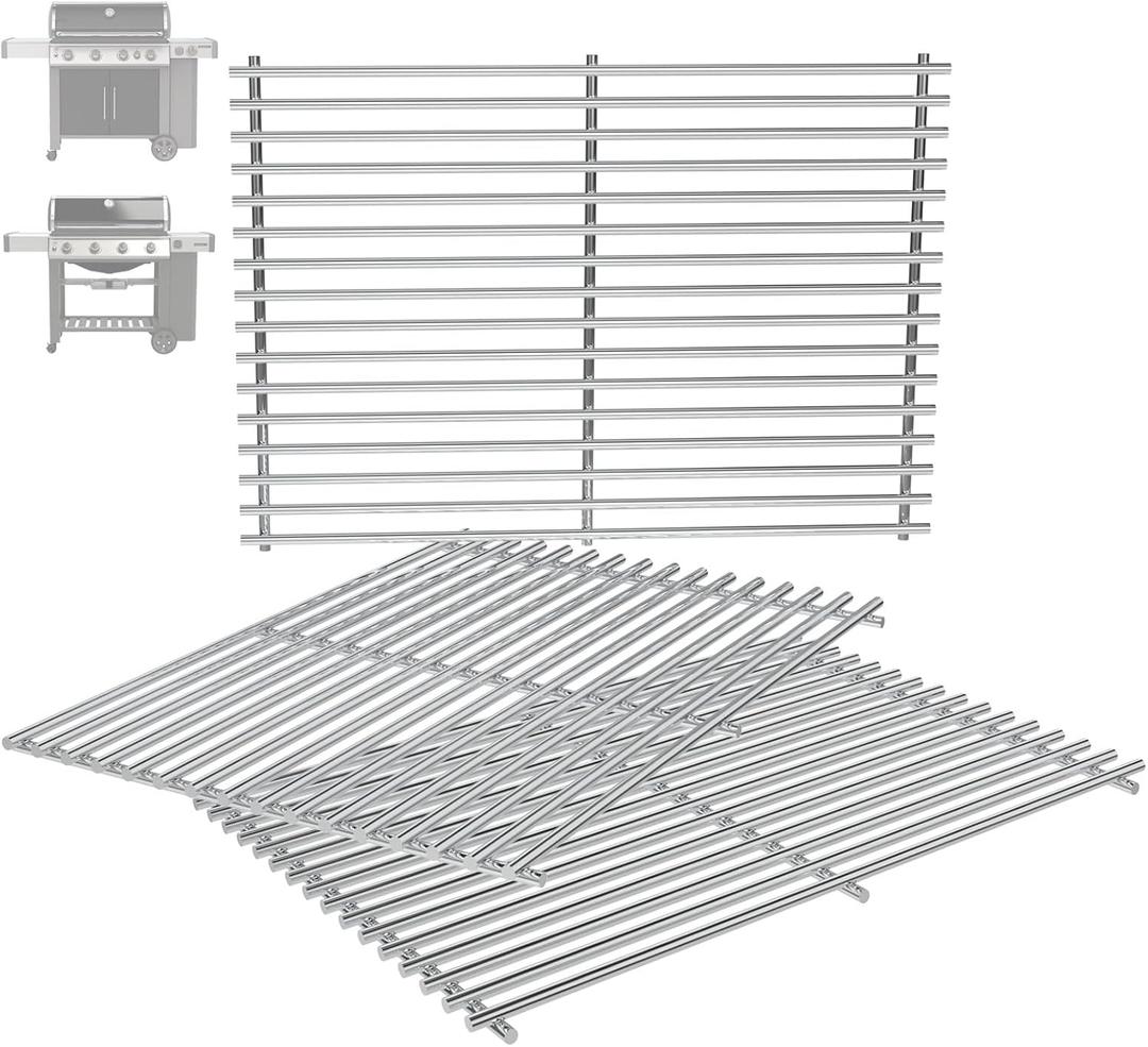 66089 18.75" Grill Grates for Weber GS4 Genesis II 400 & Genesis II LX 400 Series (2017 and Newer), Weber Genesis 2 Grill Parts for Genesis II E-410 Grill Grates Parts for Weber 66097