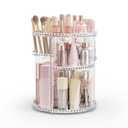 Rotating Makeup Organizer, Adjustable Vanity Organizer, Large Capacity Cosmetic Display Case for Spinning, Storage Carousel for Bathroom and Vanity Countertop, Diamond Pattern, Clear (Medium)