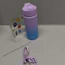 Kids Water Bottle, 16oz Water Bottles with Straw and Stickers, Stainless Steel Vacuum Double Wall Insulated cup, Kids Water Bottle for School, Gifts for Girls(Purple and Blue)