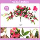 Hommyea Artificial Flowers for Outdoor, 2 Bundles UV Resistant Fake Plants Decoration Realistic Faux Silk Flowers No Fade Plastic Flowers for Outside Planters Home Porch Patio Yard Garden Decor