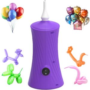 Balloon Pump Electric Air Balloon Pump Balloon Inflator for Foil Animal, Classic, Long Balloons (Purple) Balloon Pump Electric Air Balloon Pump Balloon Inflator for Foil Animal, Classic, Long Balloons (Purple)