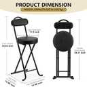 Folding Bar Stool,24" Portable High Counter Foldable Stool Chair, 24"X1PC
