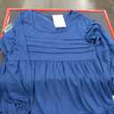 ETCYY NEW Summer Dresses for Women Dressy Casual 3/4 Length Sleeve Womens Fall Dress with Smocked Cuffs (Blue, S)