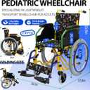 Pediatric Wheelchair for Kids & Children - Lightweight, Manual Folding 14" Wheelchair w/Safety Belt, Swing-Back Armrests, Swing-Away Footrests, 250 lb. Weight Capacity, for Travel or Transit