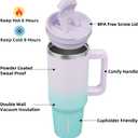 BJPKPK Tumbler With Handle 40 oz Stainless Steel Insulated Tumbler With Lid And Straw For Water Or Ice Coffee,Lavender Green