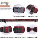DOGWONG Christmas Red Plaid Dog Collar with Bowtie, Cute Cotton Dog Collars Red Christmas Dog Bowtie for Small Medium Large Dogs