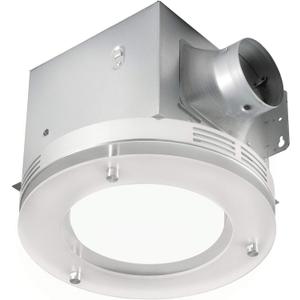 Homewerks 7117-02-HW Bathroom Fan Integrated LED Light Ceiling Mount Exhaust Ventilation 1.5 Sones 80 CFM, Frosted