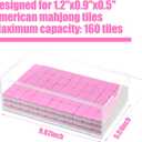 Soulchen 160 Pink Kaleidoscope American Mahjong Tile Set with Acrylic Storage Box & Dice 1.2" 3D Engraved Tiles for Adults Friends Family Game Night Mahjong Travel Size Chinese Game Gifts