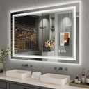 40 x 32 Inch LED Bathroom Mirror, Front Light and Backlit Anti-Fog Dimmable Memory Lighted Vanity Mirror, Shatterproof Wall-Mounted Led Mirror for Bathroom, Dual Lights