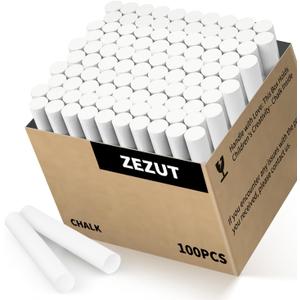 White Chalk 100PCS, Low Dust Chalks Stick Bulk for Chalkboard Blackboard Non-Toxic