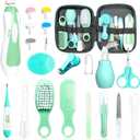 Baby Healthcare and Grooming Kit, 21pcs Baby Electric Nail Trimmer Set Newborn Nursery Health Care Set for Newborn Infant Toddlers Baby Boys Girls Kids Haircut Tools (21 Kits Green)