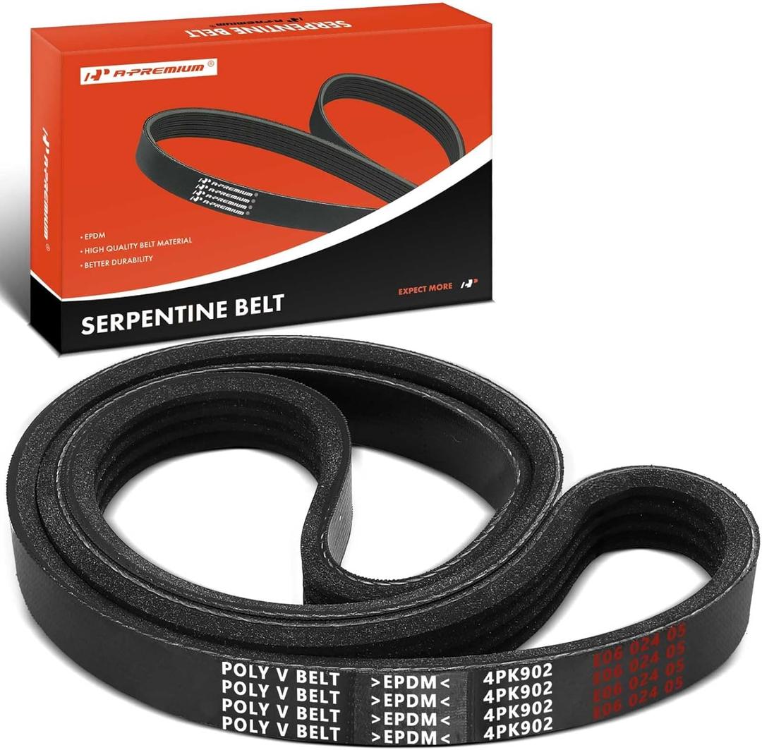 A-Premium Engine Serpentine Drive Belt Compatible with Honda, Dodge, Mercedes-Benz, Hyundai, Chrysler, Mitsubishi & Nissan Cars - CR-V, Grand Caravan, C63 AMG, Accent, Sebring, Eclipse, 240SX, & More
