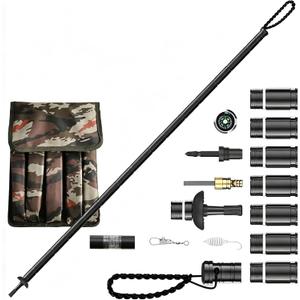 Trekking Pole Tactical Walking Stick, Multifunctional Aluminum Collapsible Survival Hiking Pole with Storage Bag for Women Men Seniors Camping Backpacking