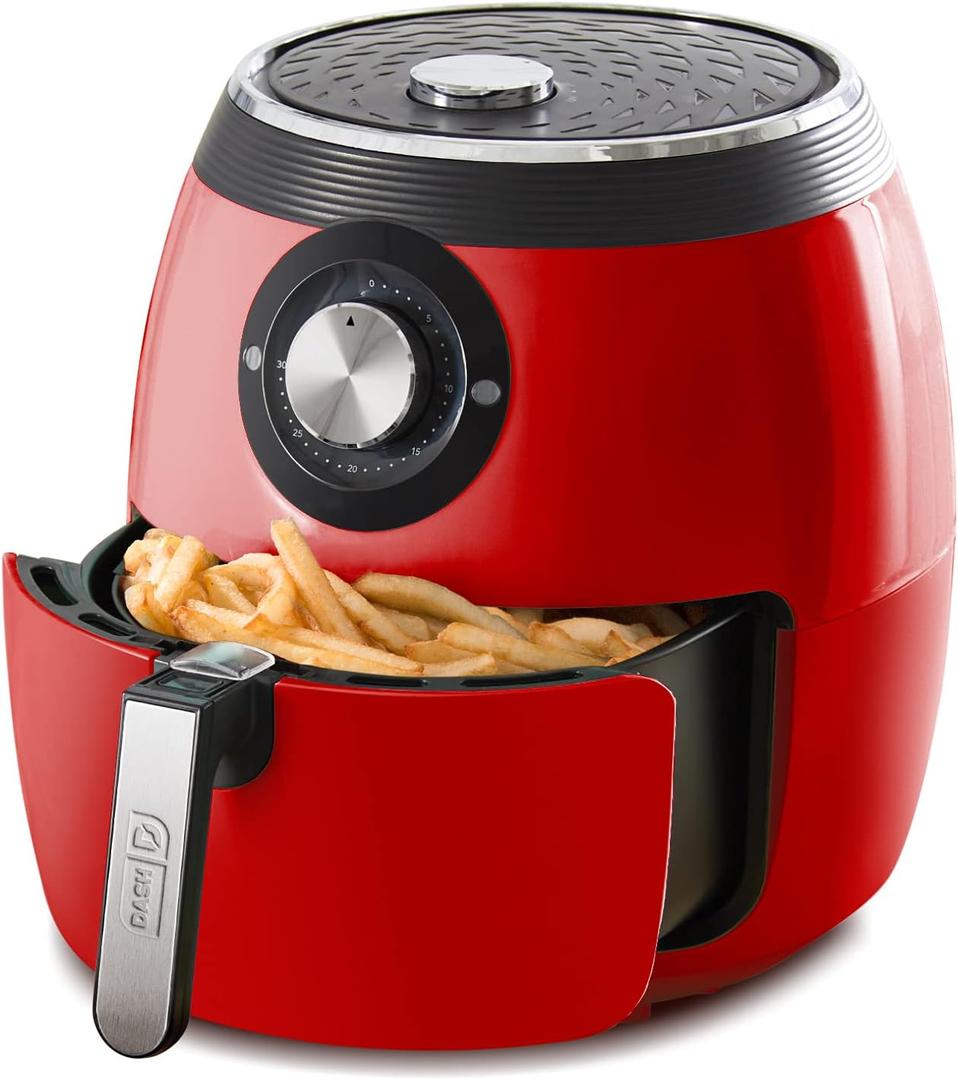 Dash Deluxe Air Fryer - Adjustable Temperature Control & Auto Shut-Off Feature - AirCrisp Technology - Spacious Nonstick Basket - 1700 Watt - 6 Quarts - Red