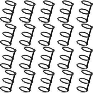 20 Pieces 3 Ring Metal Loose Leaf Binders Book Rings Snap Split Hinged with 20 mm Inner Diameter for DIY Travel Diary, Photo Album, Binding Spines (Black)