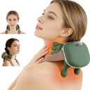 Bionic Neck and Shoulder Massager, N7 Real Hand Massagers with Fingers Heated for Back Muscle Pain Relief, Portable & Lightweight Design, Touch Gift (Eucalyptus Green)