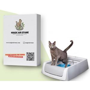 2 x Natural Cat Litter Odor Eliminator Stone  Lifetime Reusable, Odor Neutralizer & Pet-Friendly Air Freshener , Chemical-Free Cat Urine Smell Remover for Litter Box & Home Use