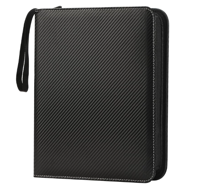 9 Pockets Trading Card Binder with Sleeves Card Organizer, 900 Double Sided Pocket PU Card Collection Binder, Baseball Binder,for Sports Card, MTG, TCG Yugioh Card (Black)
Black Binder With Sleeves