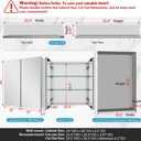 Quavikey Medicine Cabinet with Mirror for Bathroom 2 Doors Aluminum Surface Mount or Recessed Mirror Medicine Cabinet 24x26 Inch, Silver