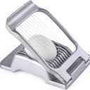 Egg Slicer for Hard Boiled Eggs, Stainless Steel Wire, Heavy Duty Aluminum Egg Cutter Dishwasher Safe for Egg Strawberry Soft Fruit (Silver), Pack Of 2