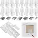 16pcs Drywall Repair Clips, Stainless Steel Dry Wall Fastener Clip with 32 Screws Patch Kit for Repairing Damaged Walls Fits 1/2" and 5/8" Panels (Silver)