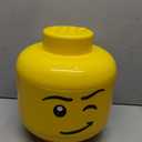 Room Copenhagen, LEGO Storage Head (Large) - Winking Boy - 9.45 x 9.45 x 10.67 inches - Stackable Plastic Storage Box with Lid for Kids' Toy Organizer and Room Decor - Holds 500 Bricks
