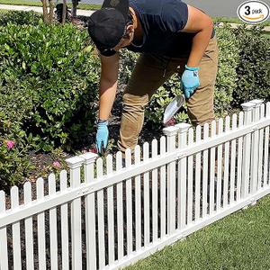 2ft H x 2ft W (3 Panels) No Dig Zippity Roger Rabbit Garden Fence Kit, White Vinyl Picket Fence Panels, Perfect Garden Fences and Borders for Dogs, Dog Fence Outdoor for Yard, ZP19056