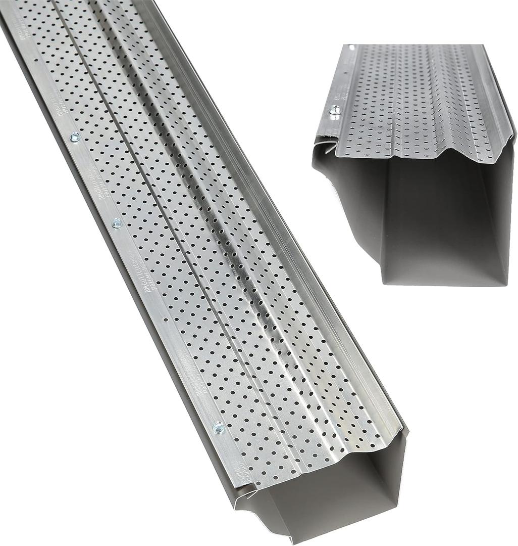 A-M Gutter Guard - Heavy Duty Lifetime Quality Aluminum Leaf & Debris Protection, 46.5x6 Inches, Pack Of 3