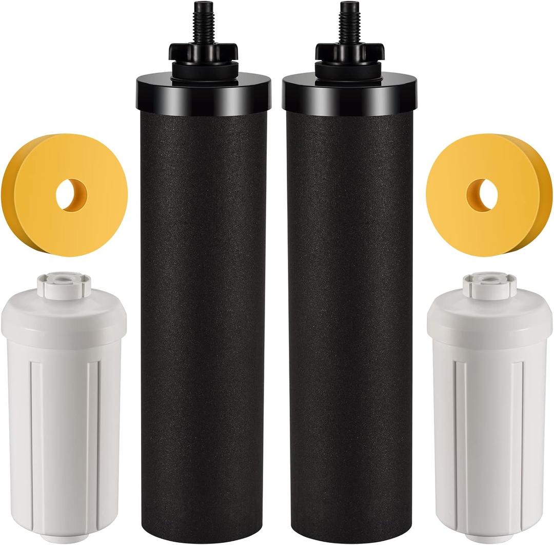 Water Filter Replacement for Berkey- Black Filters and Fluoride Filters Combo Pack Compatible with Berkey Water Filters Replacement- Pack of 4