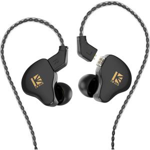 KBEAR KS1 Earphones in Ear Monitor Super Bass Wired Earbuds, Crystal Clear Sound IEM Headphones, High Resolution Noise Canceling Ear Monitors Headphone for Singers Musician Audifonos Auriculares (without Mic, Black)