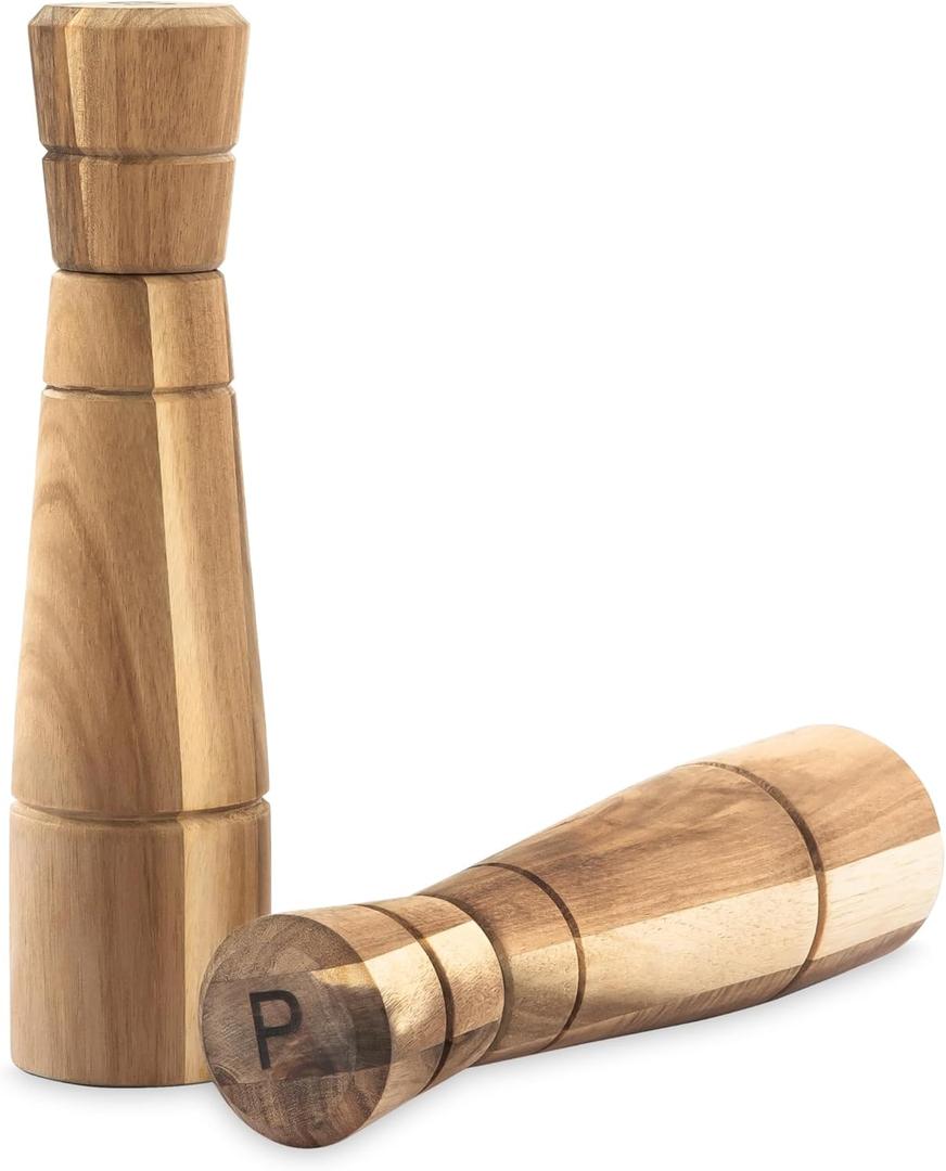 Wood Salt and Pepper Grinder Set of 2, Wooden grinder, Shakers with Adjustable Coarseness, Mill Set for Spice Acacia Material