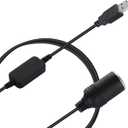 LIXIN 12V Car Cigarette Lighter, USB to Socket Female Cable Converter-Black ((1.2m/3.9ft))