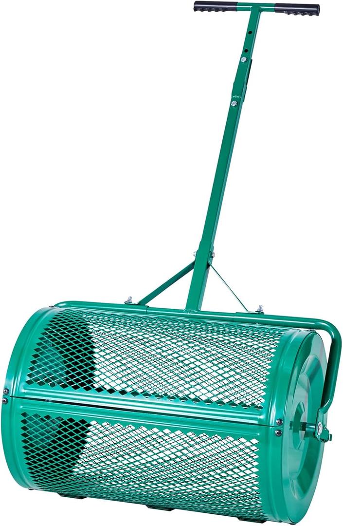 VEVOR Compost Spreader, 24 in Wide Peat Moss Spreader with Push/Tow Handle, 4 Heights Adjustable, Powder-Coated Steel Garden Peat Moss Roller, Heavy Duty Grass Seed Spreaders for Planting Seeding (Green) VEVOR Compost Spreader, 24 in Wide Peat Moss Spreader with Push/Tow Handle, 4 Heights Adjustable, Powder-Coated Steel Garden Peat Moss Roller, Heavy Duty Grass Seed Spreaders for Planting Seeding (Green)
