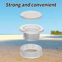 BOXOB 2 Sets Parasol Umbrella Hole Ring Plug and Cap Set, Transparent ABS Plastic Outdoors Patio Table Umbrella Hole Insert Patio Furniture Accessories for Outdoor Yard Garden