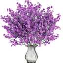 Sggvecsy 10 Pcs Babys Breath Artificial Flowers Gypsophila Bouquets Bulk Real Touch Fake Silk Flowers for Home Wedding DIY Floral Arrangement Kitchen Table Centerpiece Festival Decoration (Purple)