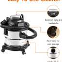 Amazon Basics Wet Dry Shop Vacuum Cleaner, 4 Gallon, 3 HP Stainless Steel, Grey/Black
