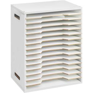 15 Tier Paper Organizer Storage for Sizes 16" x 13",Construction Paper Storage with Adjustable Shelves,Desktop File SorterStorage, Scrapbook Table Organizer for Home Office