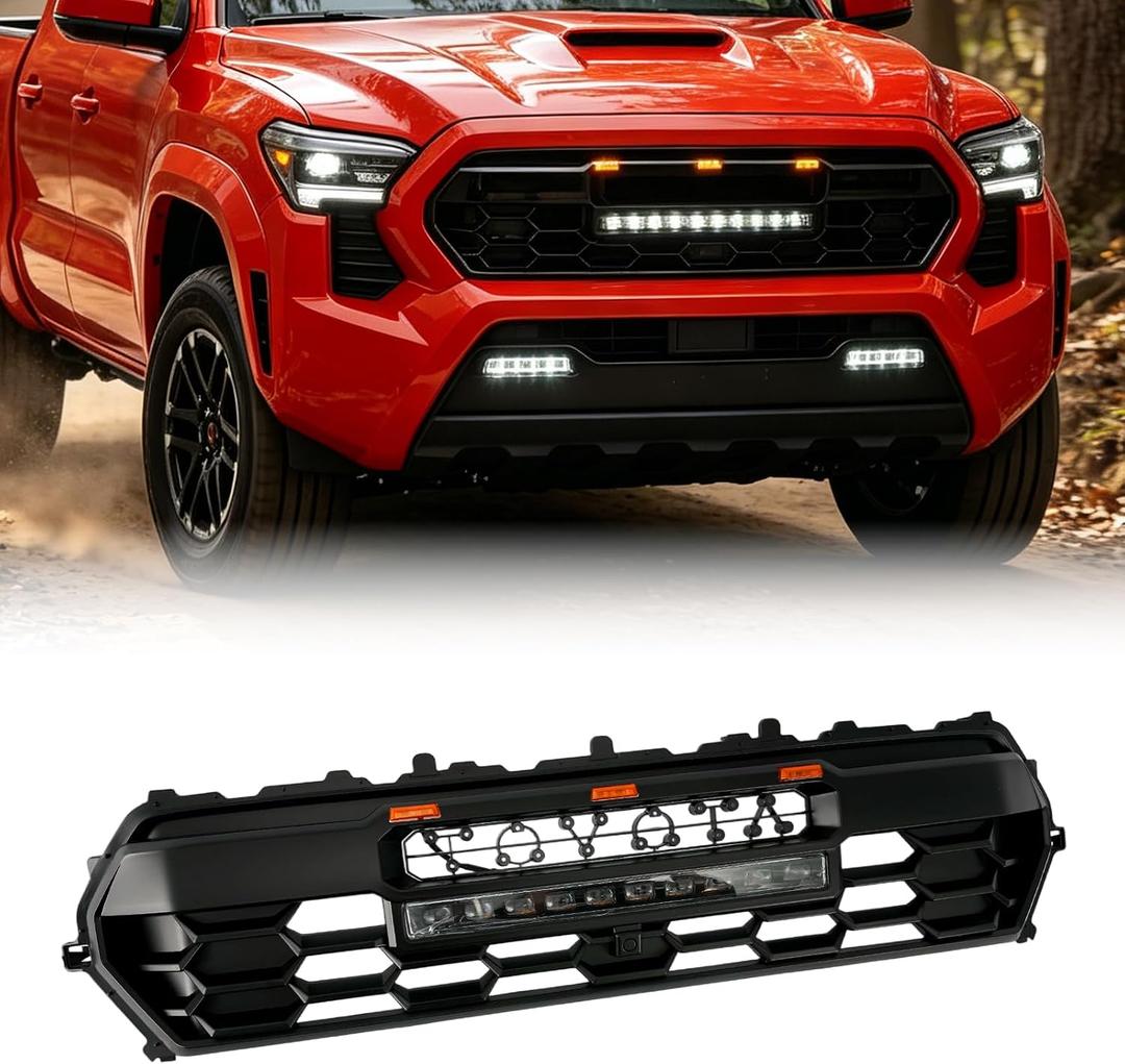 Front Grill Compatible With Toyota Tacoma 2024 2025, Matte Black