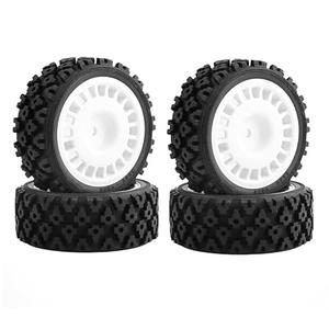 4Pcs Rubber Tire Plastic Wheel Tyre for Tamiya XV-01 XV01 TA06 TT-01 TT-02 PTG-2 RC Rally 1/10 RC Car Upgrades Parts Accessories
