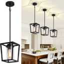 Pendant Lights Kitchen Island 3 Pack, Farmhouse Pendant Lighting for Island, Hallway Hanging Lights Modern Kitchen Light Fixtures Ceiling, Black Chandelier for Dining Room
