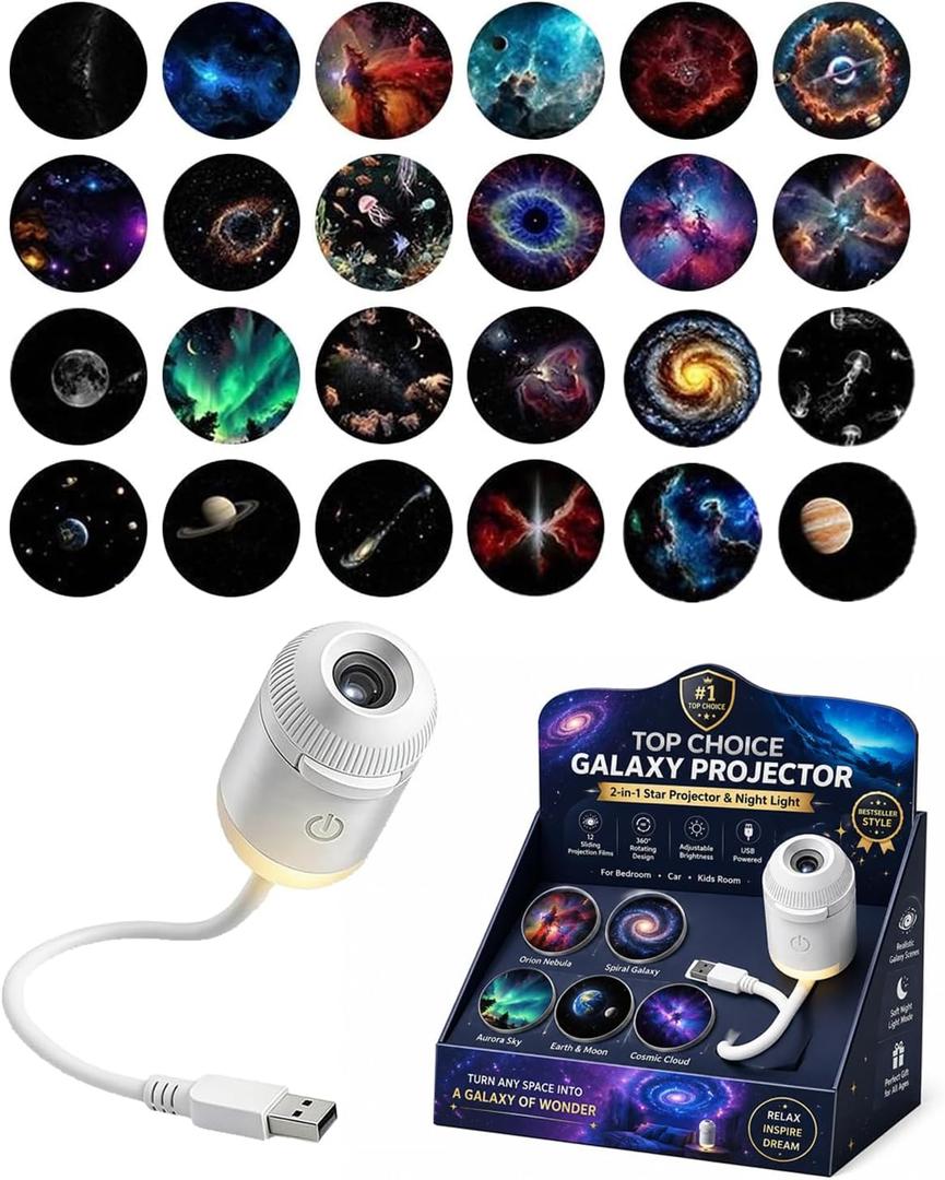 Galaxy Projector Star Sunset Lamp Space Night Light for Bedroom Aurora Planetarium De Galaxias para Habitación Mini USB Starry Sky Astronaut Fantasy Ceiling Wall LED Moon Nightlights Decor