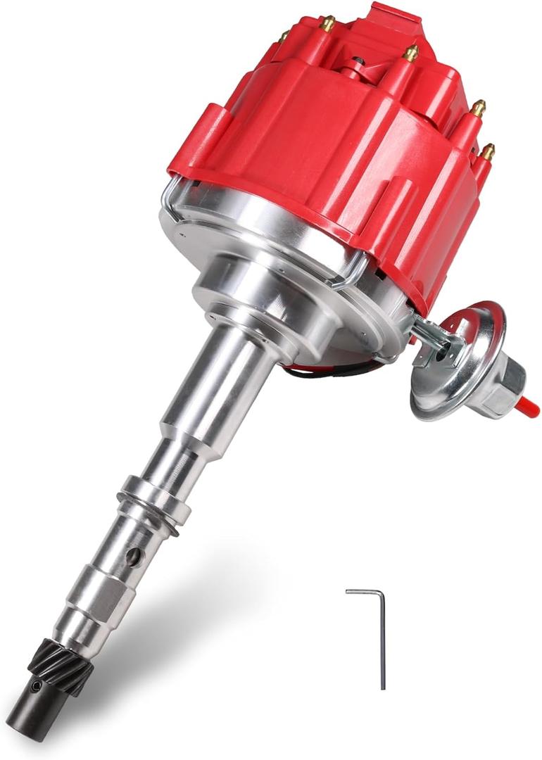 JDMSPEED New Red HEI Distributor W/ 65k Coil Replacement For Jeep AMC 290,304,343,360,390,401 1967-1990