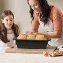 Foldable Silicone Loaf Pan with Metal Reinforced Rim Support - Nonstick Silicone Baking Mold for Homemade Loaf, Bread and Meatloaf - (9"x4"x2.5", Black, 1 Piece)